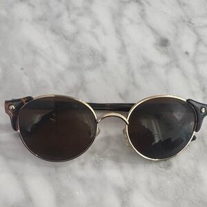 YHF Los Angeles Round Tortoise  and Gold Sunglasses